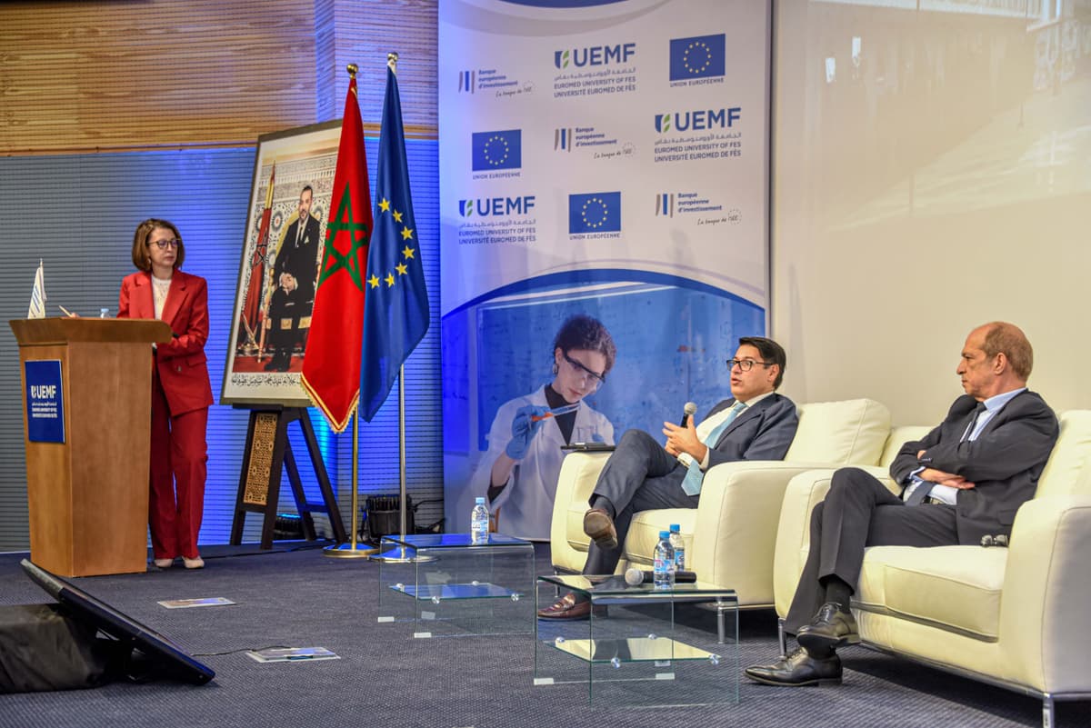 Visite du Vice-Président de la BEI M.Mourinho Félix à l'UEMF pour un échange avec les étudiants autour du climat