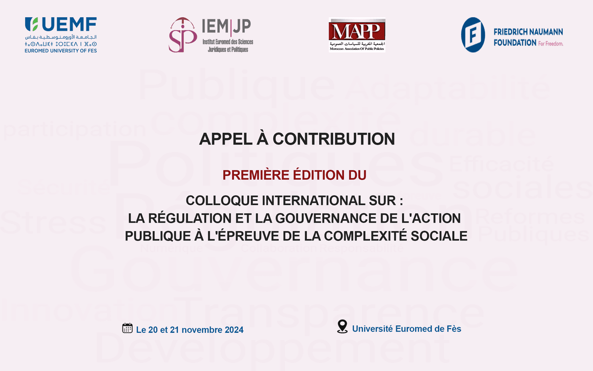 [Appel À Contribution] Première Édition du Colloque International sur la Régulation et la Gouvernance de l'Action Publique