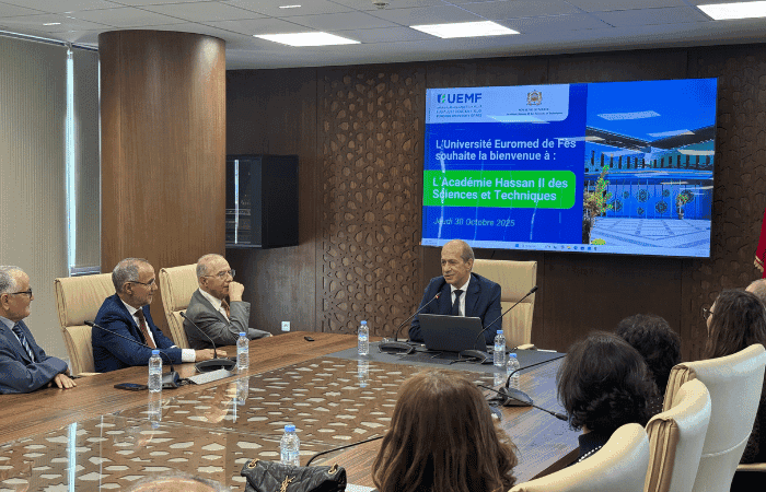 Visit of the Members of the Hassan II Academy of Science and Technology to the Euromed University of Fes