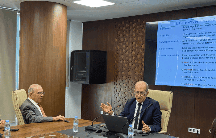 Visit of the Members of the Hassan II Academy of Science and Technology to the Euromed University of Fes