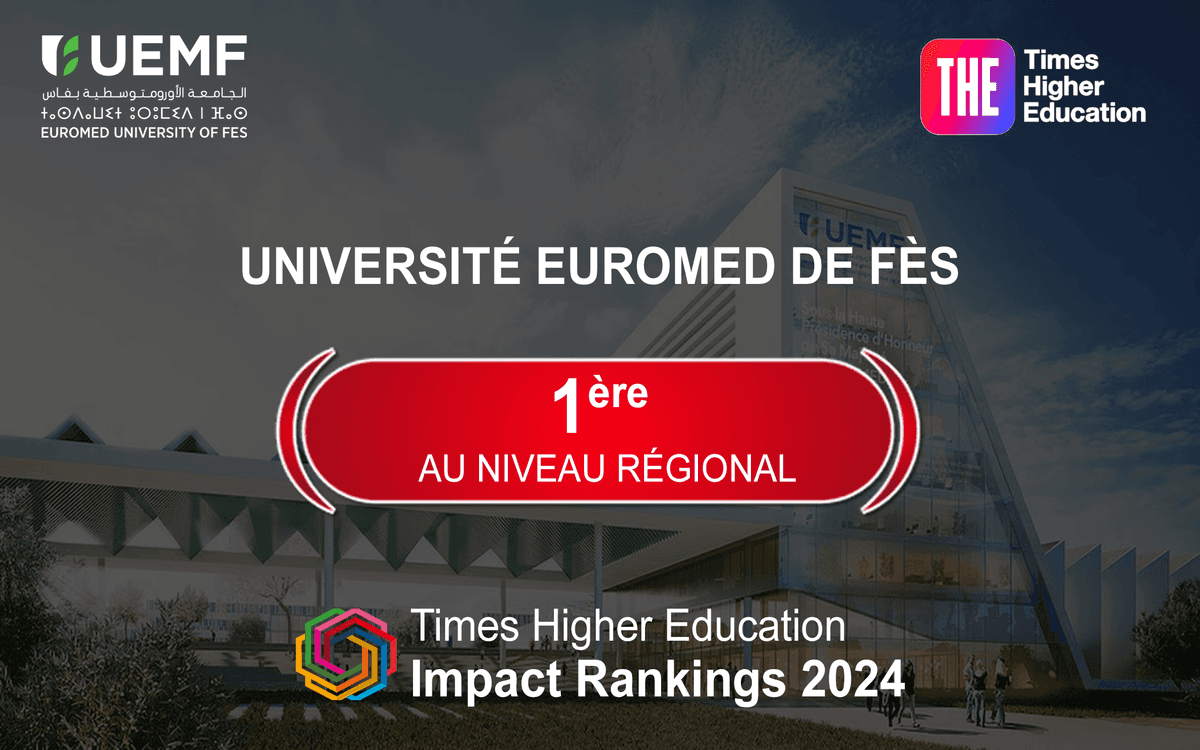 The Impact Rankings 2024 : l’Université Euromed de Fès atteint la 1ère place régionale et la 3ème nationale du classement