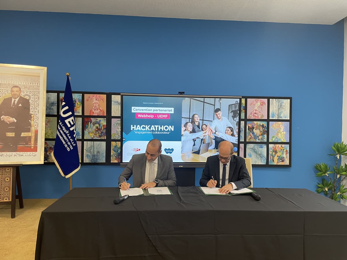 Signature d'une convention de partenariat entre l'UEMF et Webhelp Maroc