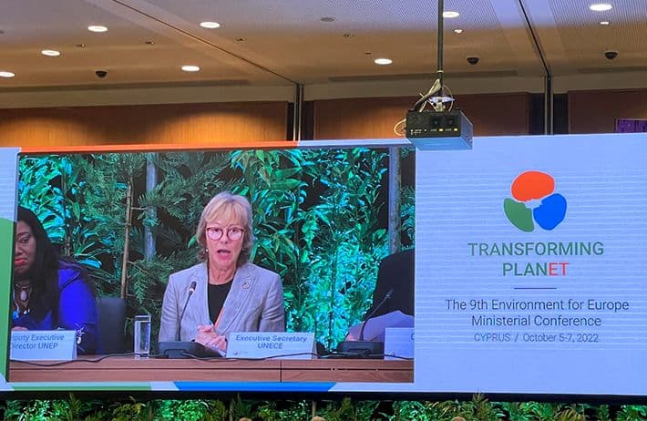 9th Ministerial Conference "Environment for Europe": Prof. Maha Gmira presents the vision of Euromed University of Fes and its commitment to achieving the SDGs