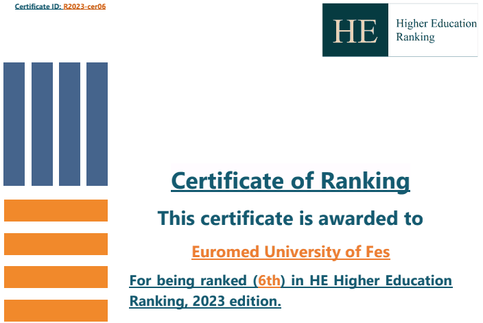 UEMF has just been ranked (6th) in the HE Higher Education ranking 2023 edition.