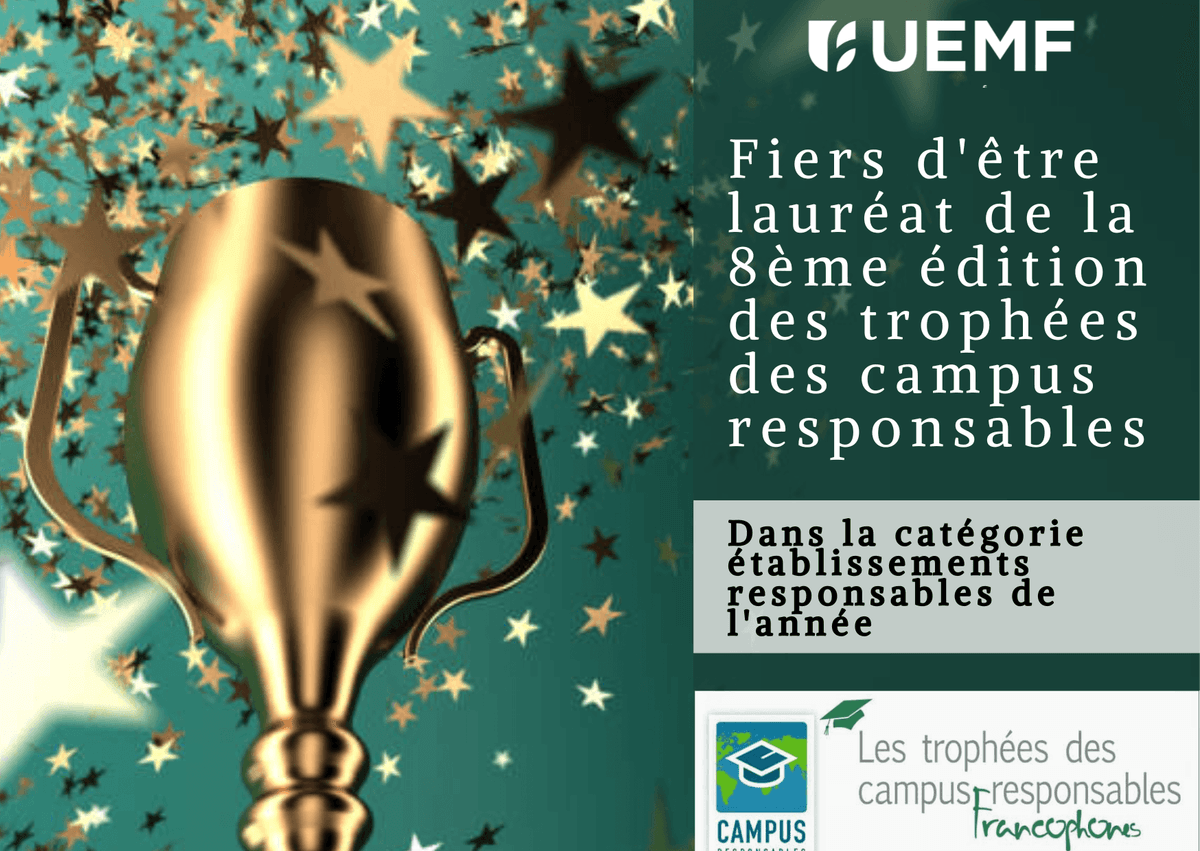 L'UEMF lauréate du Prix " CAMPUS RESPONSABLE de l'ANNEE "